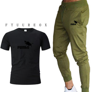 Men's short sleeve + trousers sports casual suit fashion brand 2020 new jogging running clothes clothes sports jogging training