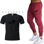 Men's short sleeve + trousers sports casual suit fashion brand 2020 new jogging running clothes clothes sports jogging training