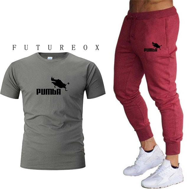 Men's short sleeve + trousers sports casual suit fashion brand 2020 new jogging running clothes clothes sports jogging training