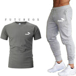 Men's short sleeve + trousers sports casual suit fashion brand 2020 new jogging running clothes clothes sports jogging training