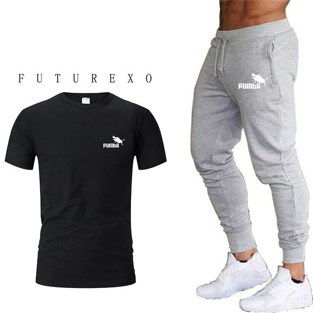 Men's short sleeve + trousers sports casual suit fashion brand 2020 new jogging running clothes clothes sports jogging training