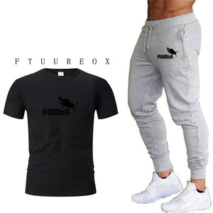 Men's short sleeve + trousers sports casual suit fashion brand 2020 new jogging running clothes clothes sports jogging training