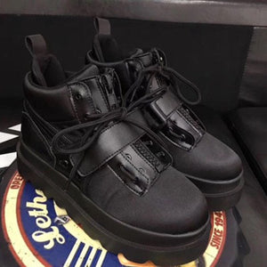 women creepers platform shoes thick sole black runway elevator sneakers harajuku china genuine leather muffin designer trainers