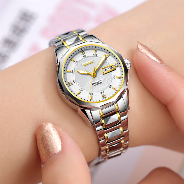 GUANQIN Women's watches luxury diamond automatic winder  mechanical watches ladies watch sapphire glass luminous watch for women