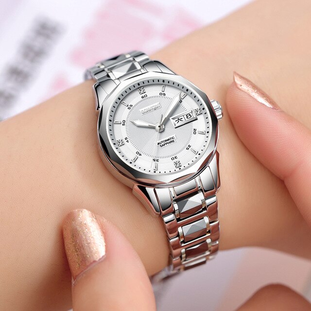 GUANQIN Women's watches luxury diamond automatic winder  mechanical watches ladies watch sapphire glass luminous watch for women