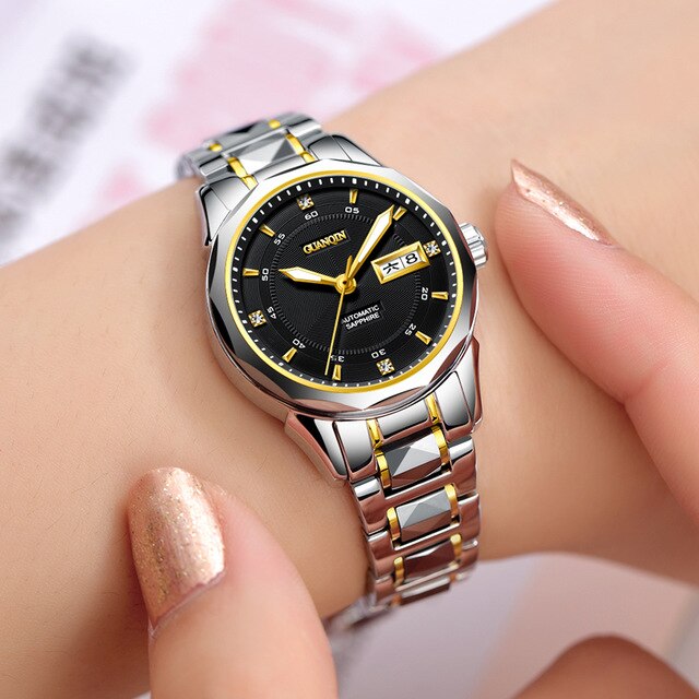 GUANQIN Women's watches luxury diamond automatic winder  mechanical watches ladies watch sapphire glass luminous watch for women