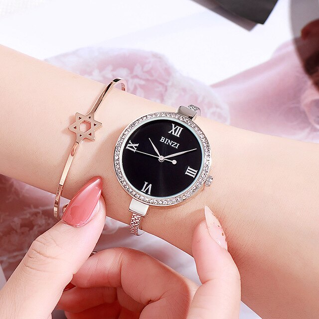 Binzi Brand Women Watches Relogio Feminino Creative Chain Steel Strap Women's Bracelet Watch