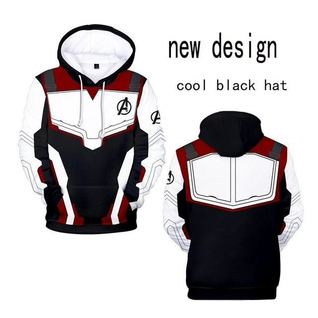 Hoodie Cosplay Avengers Endgame Quantum Realm Sweatshirt Jacket Advanced Tech Costumes Avengers End Game Hood Superhero Hoodies