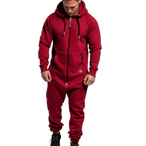 Men Overalls Brand Long Sleeve Sweatshirt One-piece Garment Pajama Casual Tracksuit Jumpsuit Splicing Long Sleeve Male Clothes