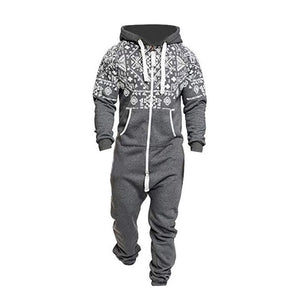 Men Overalls Brand Long Sleeve Sweatshirt One-piece Garment Pajama Casual Tracksuit Jumpsuit Splicing Long Sleeve Male Clothes