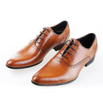 Large Size EUR45 Brown Tan / Black / Brown Prom Shoes Mens Oxfords Genuine Leather Business Shoes Male Wedding Dress Shoes