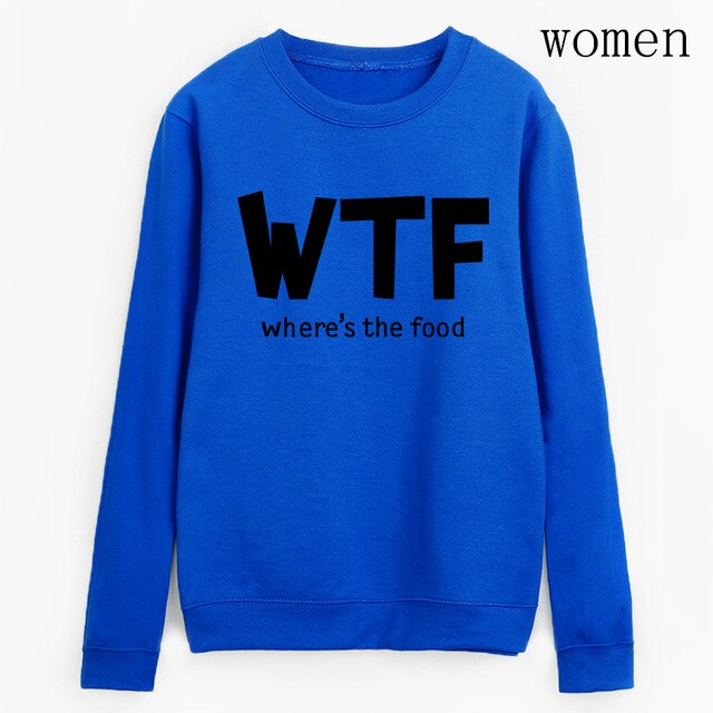 Hoodies funny where's the food Print clothes 2019 Autumn Casual Sweatshirts Women Pullovers Fashion black white brand tracksuits