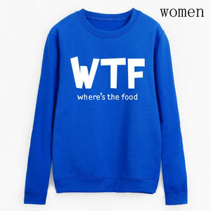 Hoodies funny where's the food Print clothes 2019 Autumn Casual Sweatshirts Women Pullovers Fashion black white brand tracksuits