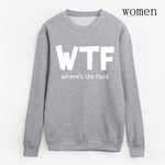 Hoodies funny where's the food Print clothes 2019 Autumn Casual Sweatshirts Women Pullovers Fashion black white brand tracksuits